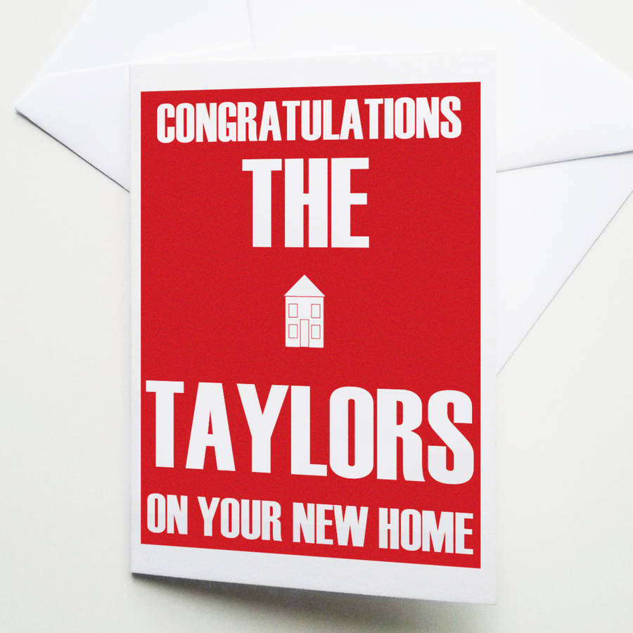 Personalised new Home Congratulations Card By Weasel And Stoat 