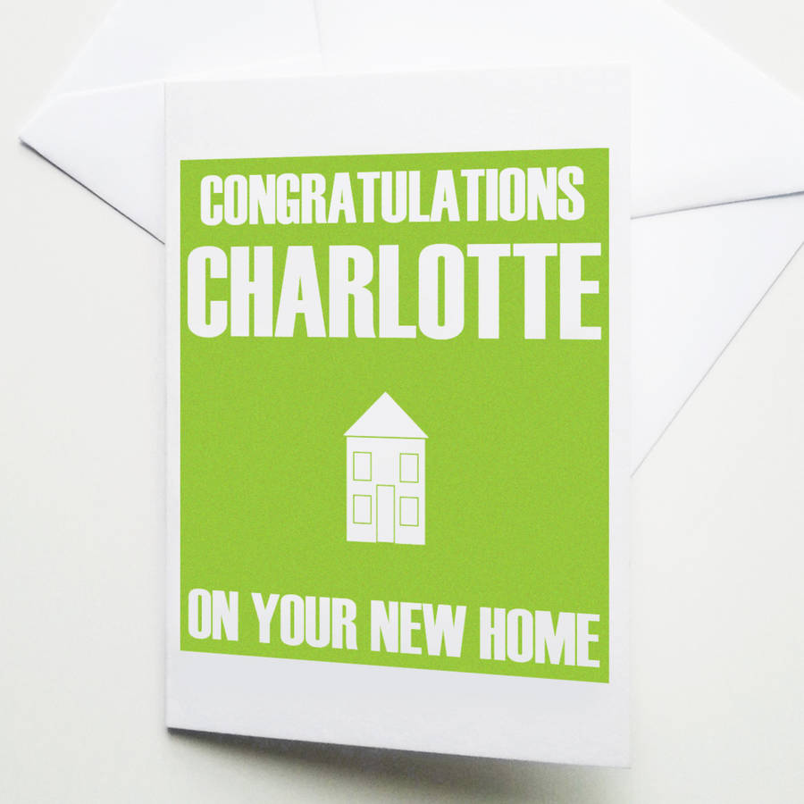 Personalised new Home Congratulations Card By Weasel And Stoat 