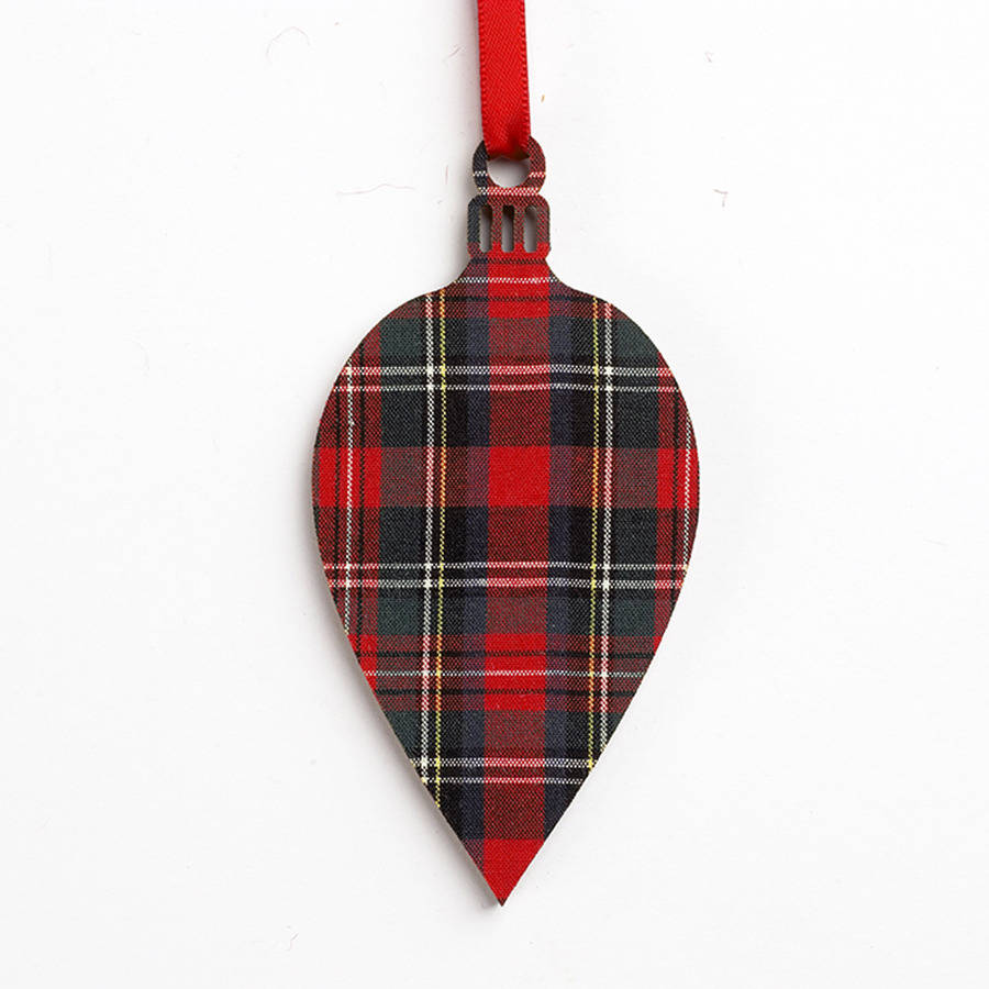 tartan christmas decorations by artcuts  notonthehighstreet.com