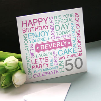 Personalised 50th Birthday Card, 4 of 9