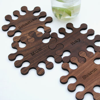 Personalised Walnut Jigsaw Coasters, 7 of 11