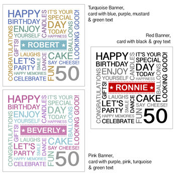 Personalised 50th Birthday Card, 8 of 9