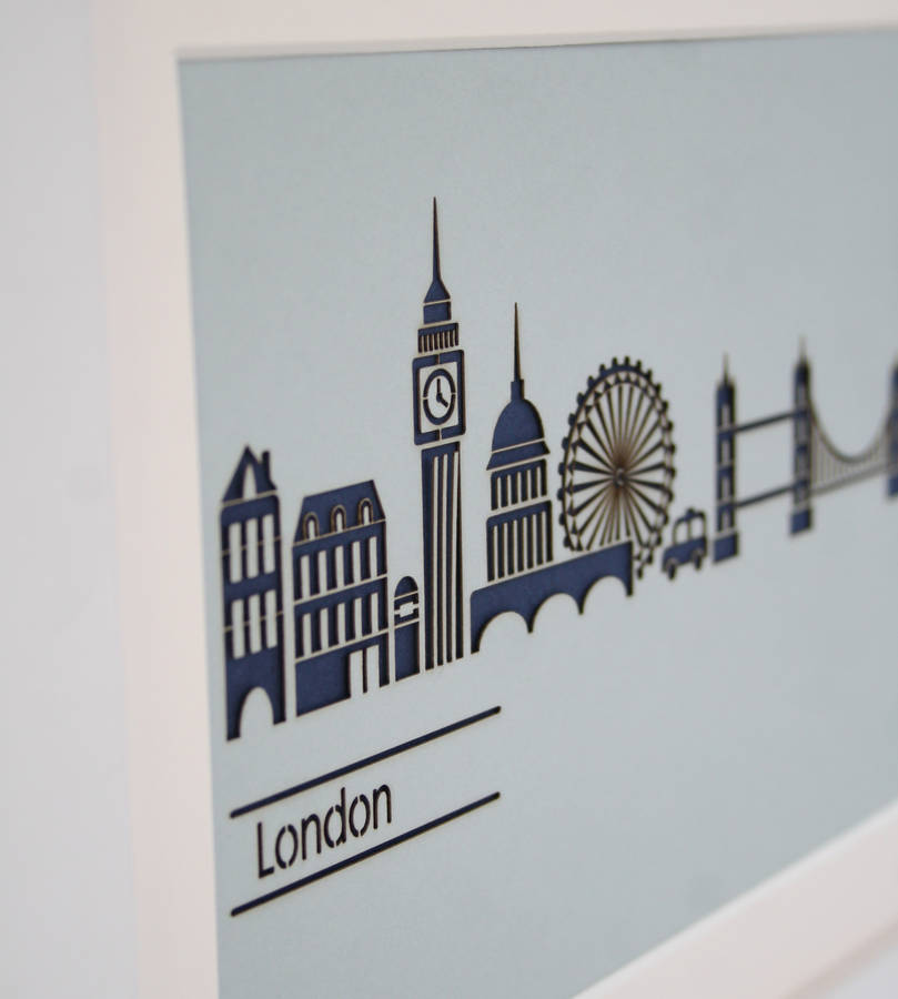 paper cut london skyline picture by tiny designs