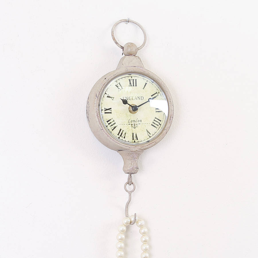 antique wall clock with hook by dibor | notonthehighstreet.com