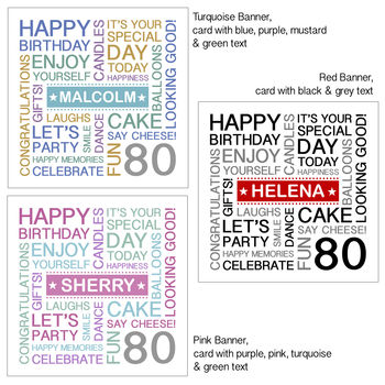 Personalised 80th Birthday Card, 8 of 10