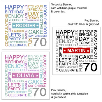 Personalised 70th Birthday Card, 5 of 7
