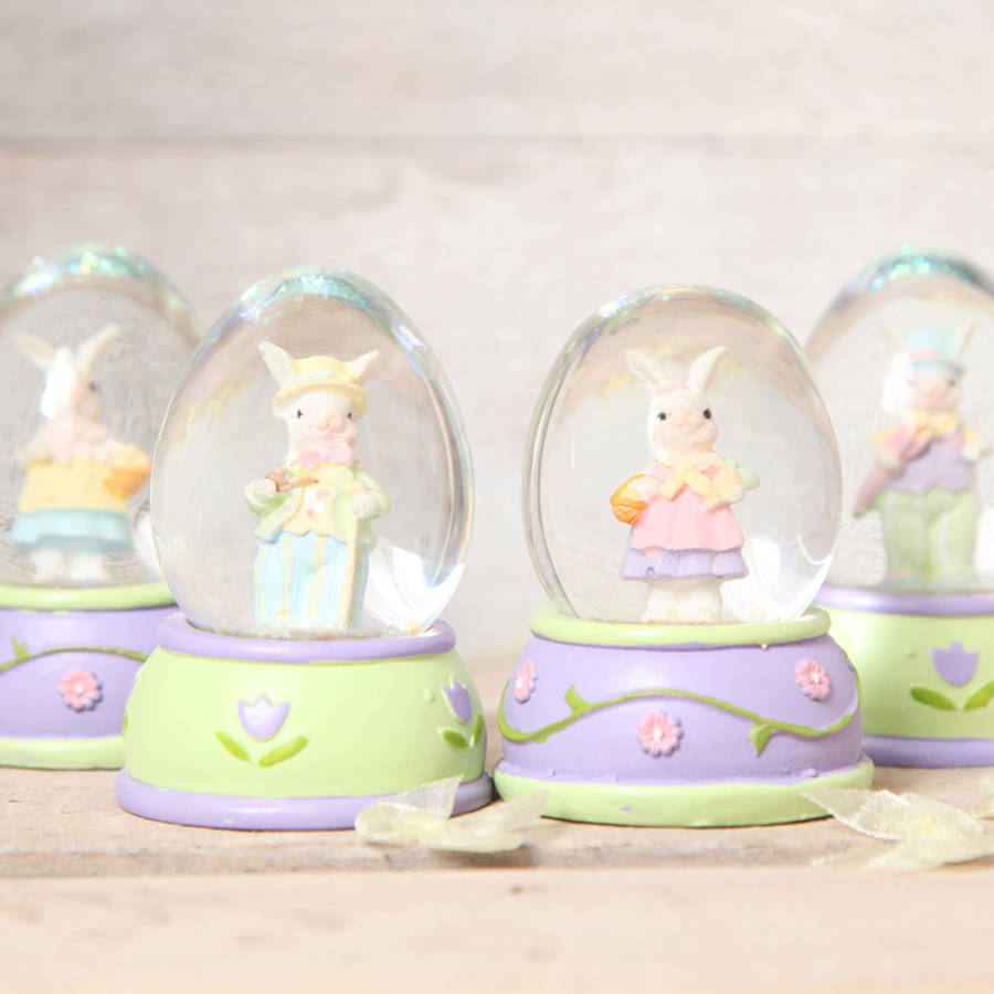 Mini Easter Bunny Rabbit Glitter Globe By Red Berry Apple