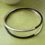 Double Silver And Black Bangle, thumbnail 2 of 4