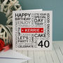 Personalised 40th Birthday Card, thumbnail 4 of 10
