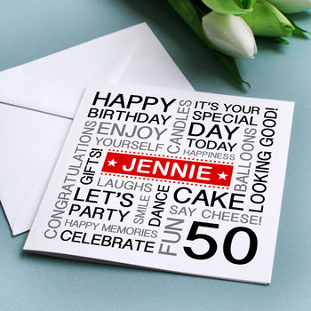 Personalised 50th Birthday Card, 2 of 9