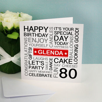 Personalised 80th Birthday Card, 4 of 10