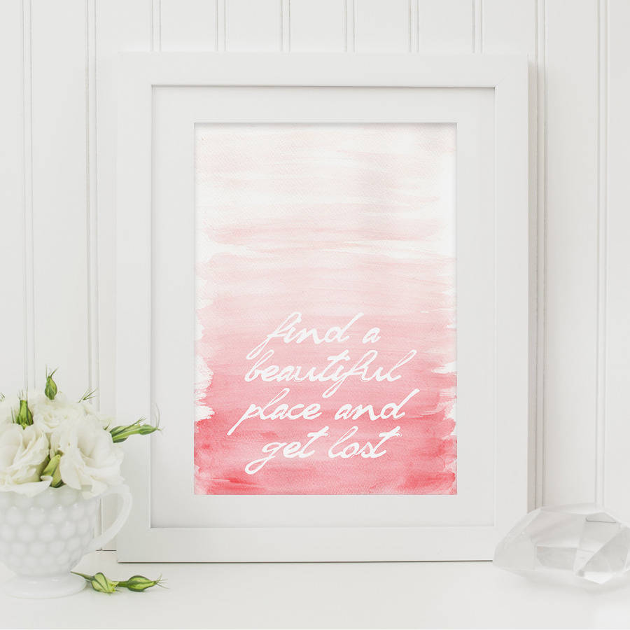 pink ombre inspirational quote print by sweetlove press