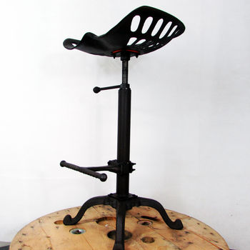 Traditional Tractor Seat Metal Bar Stool, 3 of 9