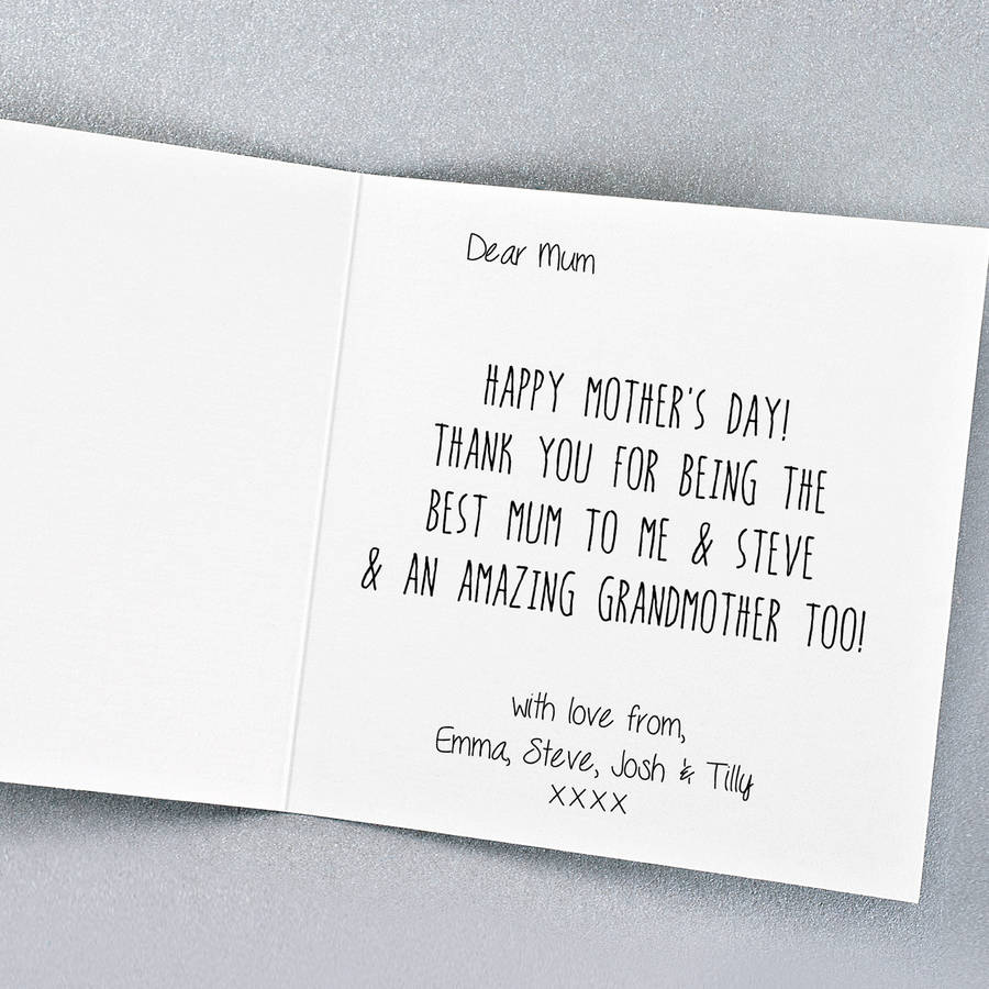 Personalised 'Best Mum' Mother's Day Card By A Type Of Design