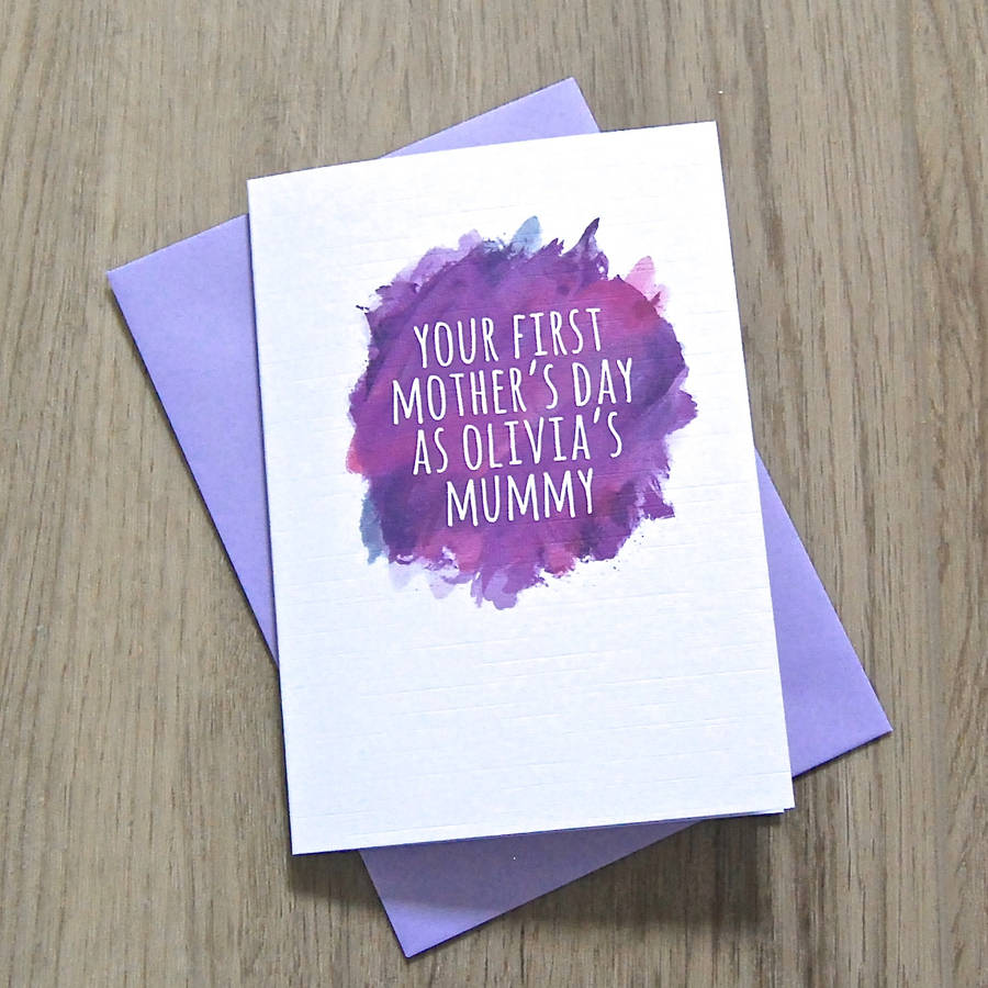 Personalised First Mother s Day Watercolour Card By Ruby Wren Designs 