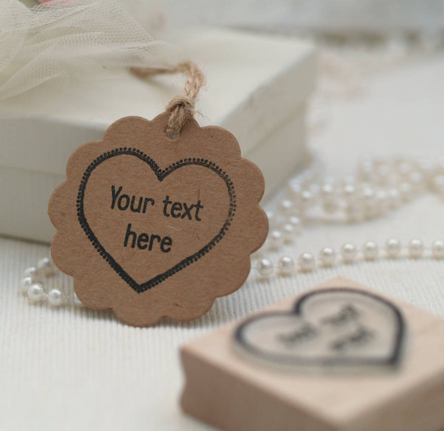Personalised Wedding Favours Initials and heart rubber stamp