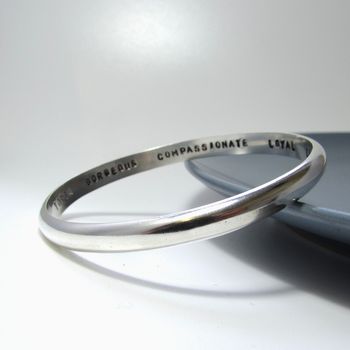 Personalised Smooth Heavy Silver Bangle, 2 of 2