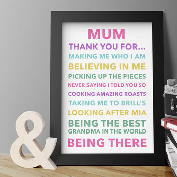 Personalised Thank You Mum Print, 4 of 7