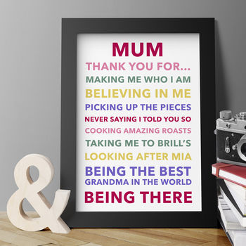 Personalised Thank You Mum Print, 5 of 7