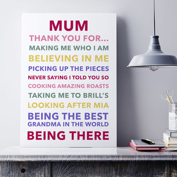 Personalised Thank You Mum Print, 6 of 7