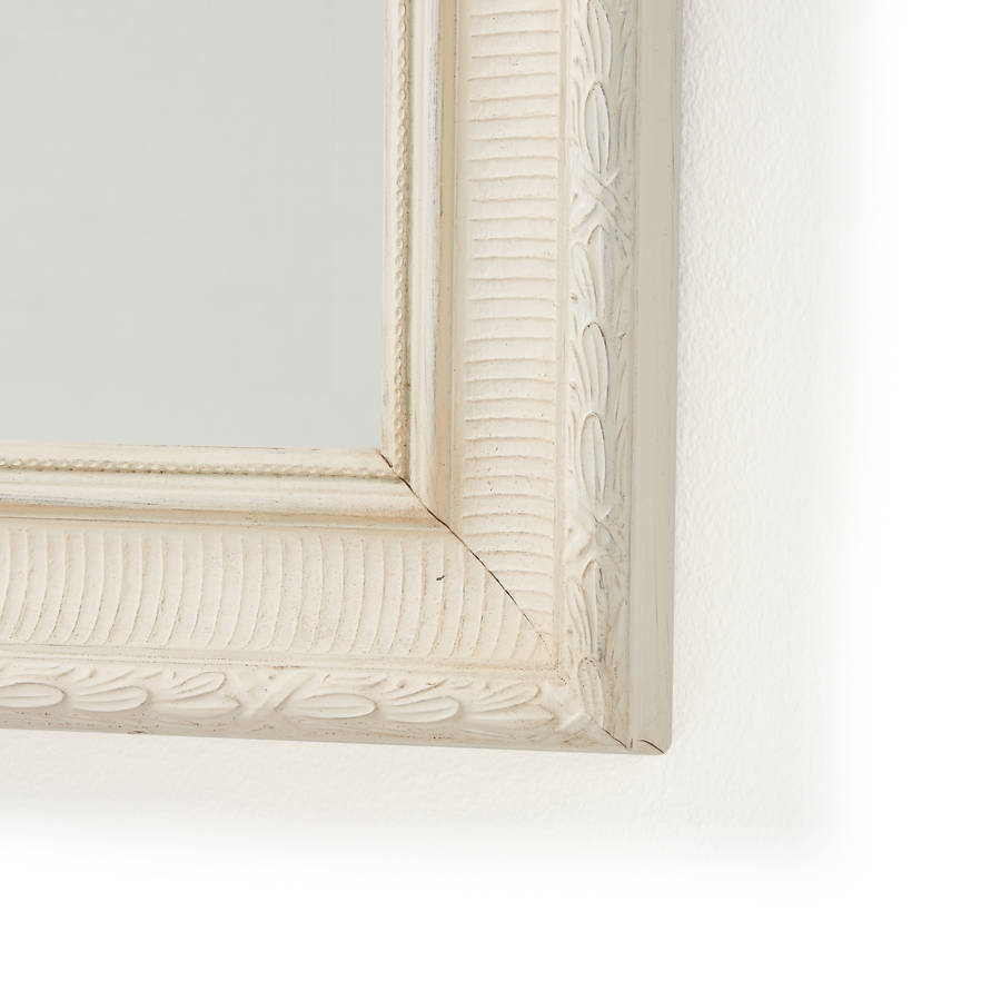Handmade White Leaf Old Wood Framed Mirror By Horsfall Wright Handmade White Leaf Old Wood Framed Mirror