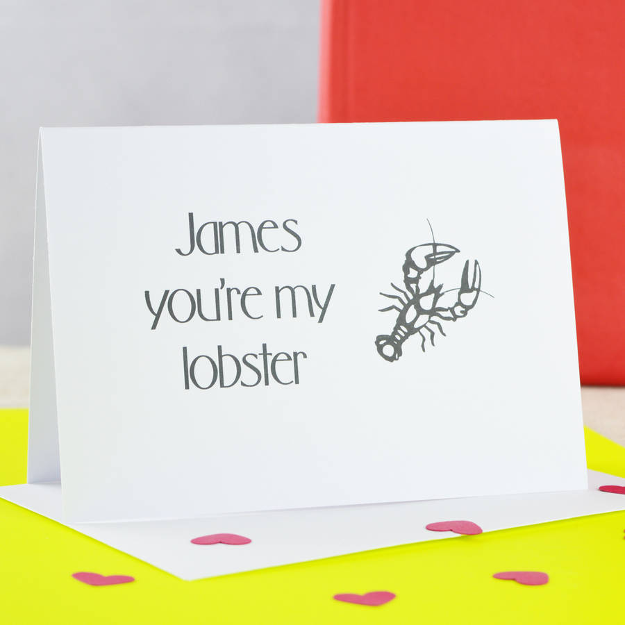 Elegant 90 You're My Lobster Valentine's Card
