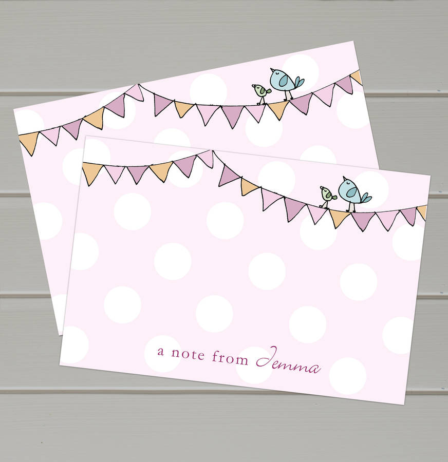 Personalised Thank You Bunting Notecards, 1 of 3