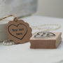 'Your Own Text' Heart Rubber Stamp, thumbnail 2 of 3