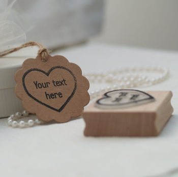 'Your Own Text' Heart Rubber Stamp, 2 of 3