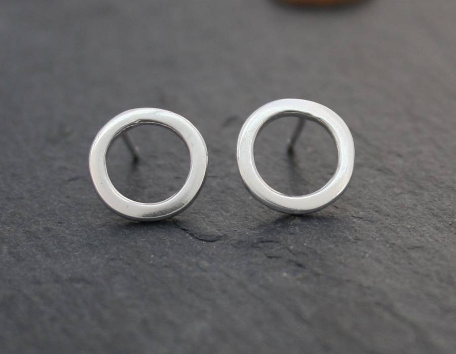 handmade silver loop stud earrings by caroline cowen jewellery ...