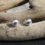 Handmade Silver Ball Stud Earrings, thumbnail 2 of 2