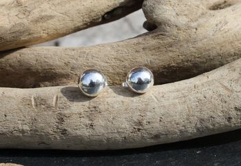 Handmade Silver Ball Stud Earrings, 2 of 2