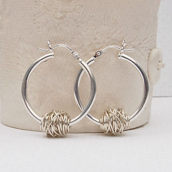 Sterling Silver 'Entwined' Hoop Earrings, 2 of 5