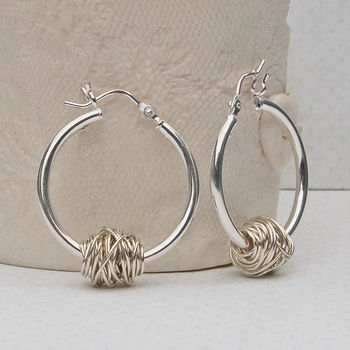 Sterling Silver 'Entwined' Hoop Earrings, 3 of 5