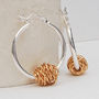 Silver And 14ct Yellow Gold 'Entwined' Hoop Earrings, thumbnail 1 of 4