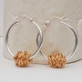 Silver And 14ct Yellow Gold 'Entwined' Hoop Earrings, thumbnail 2 of 4