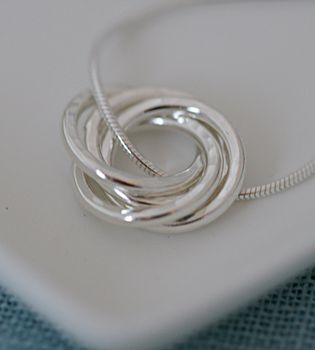 Five Interlinked Rings Silver Necklace, 10 of 12