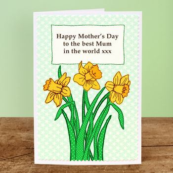 'Daffodils' Personalised Mother's Day Card, 2 of 3