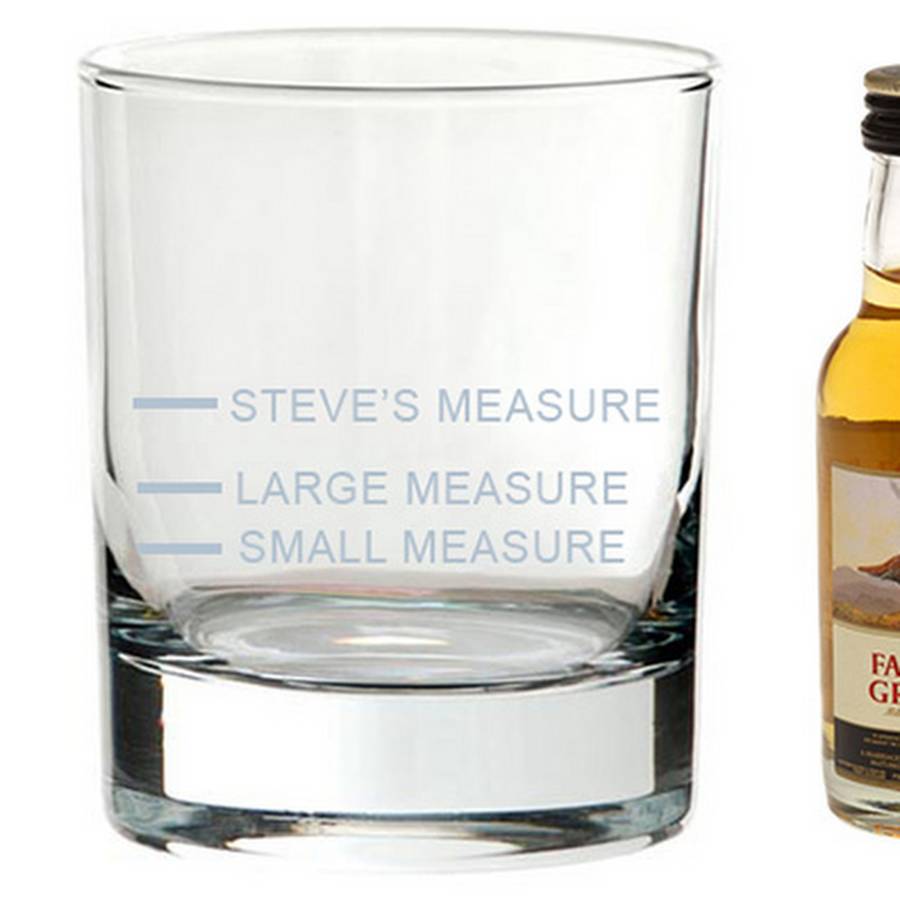 Personalise Spirit Measure Tumbler Glass By Chalk And Cheese Candles And Wax Melts