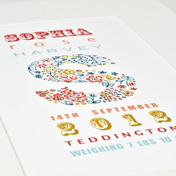 Personalised Birth Date Print Gift, 4 of 6