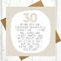 By Your Age… Funny 30th Birthday Card, thumbnail 2 of 2