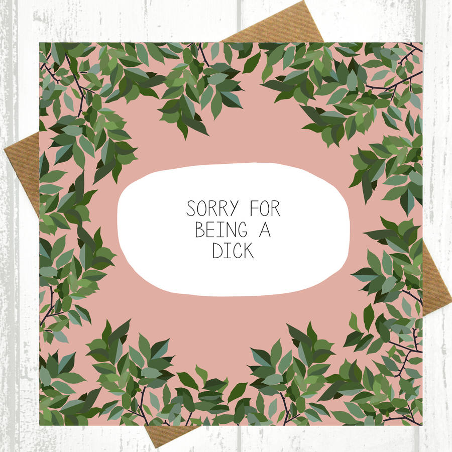 Sorry For Being A Dick Apology Card By Paper Plane 1644