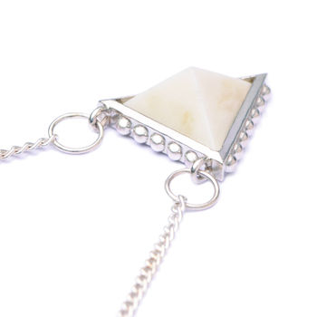 Studded Triangle With Cow Bone Pyramid Necklace, 2 of 2