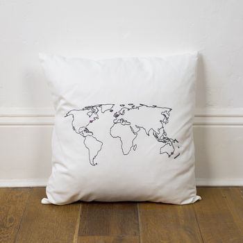Personalised World Map Cushion Cover, 7 of 10