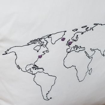 Personalised World Map Cushion Cover, 8 of 10
