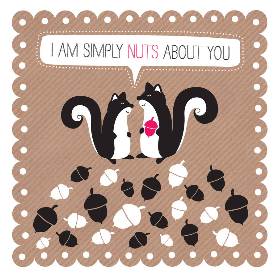 Nuts About You Valentines Anniversary Card By Allihopa