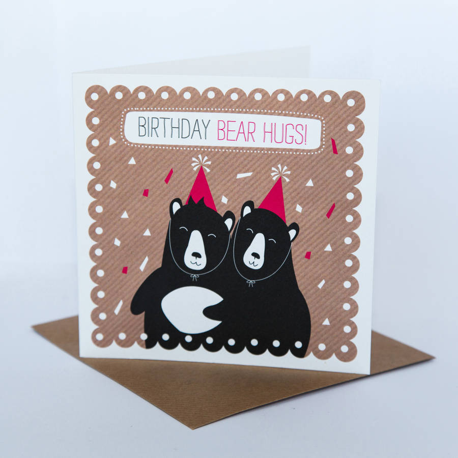 Bear Hug Birthday Card By Allihopa