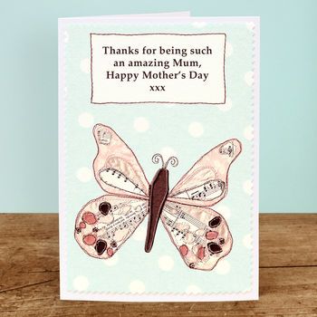 'Butterfly' Personalised Mother's Day Card, 3 of 4