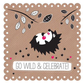 Hedgehog Gone Wild Congratulations Card, 2 of 2
