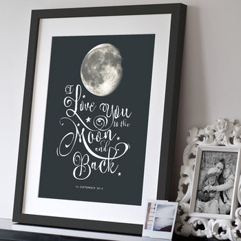 Personalised 'I Love You To The Moon And Back' Print, 3 of 8